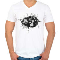 printfashion Gorilla - Férfi V-nyakú póló - Fehér