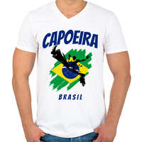 printfashion CAPOEIRA BRASIL - Férfi V-nyakú póló - Fehér