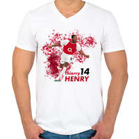 printfashion Henry - Férfi V-nyakú póló - Fehér