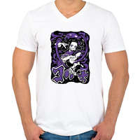 printfashion Demon Slayer Nezuko Kamado - Férfi V-nyakú póló - Fehér