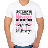 printfashion Légy kedves a Nővérkével! - Férfi V-nyakú póló - Fehér