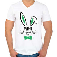 printfashion Mini nyuszi - fiú - Férfi V-nyakú póló - Fehér