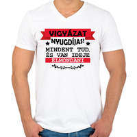 printfashion Vigyázat nyugdíjas - Férfi V-nyakú póló - Fehér