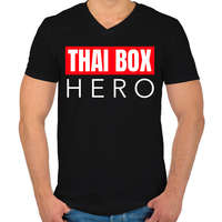 printfashion THAI BOX HERO - Férfi V-nyakú póló - Fekete