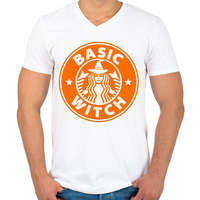 printfashion Átlagos boszorkány - Férfi V-nyakú póló - Fehér