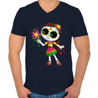 printfashion Kislány - Day of the Dead - Férfi V-nyakú póló - Sötétkék