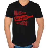 printfashion Hivatásos bor cipelő varázstáska - Táska minta - Férfi V-nyakú póló - Fekete