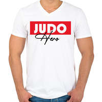 printfashion Judo hero - Férfi V-nyakú póló - Fehér