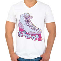 printfashion Görkorcsolya - Férfi V-nyakú póló - Fehér