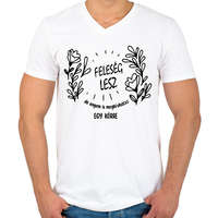 printfashion Feleség lesz - Férfi V-nyakú póló - Fehér