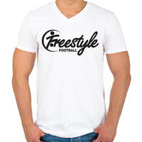 printfashion freestyle-football - Férfi V-nyakú póló - Fehér
