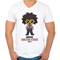 printfashion Doctor Stone - Fortnite Season 7 - Férfi V-nyakú póló - Fehér