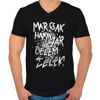 printfashion Már csak hányni jár belém a lélek! - Férfi V-nyakú póló - Fekete
