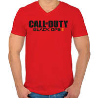 printfashion Call of Duty: Black Ops 2 - Férfi V-nyakú póló - Piros