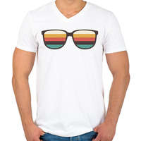 printfashion napszemüveg - Férfi V-nyakú póló - Fehér