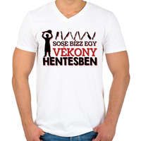 printfashion Vékony hentes - Férfi V-nyakú póló - Fehér