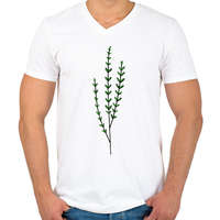 printfashion virág-010 - Férfi V-nyakú póló - Fehér