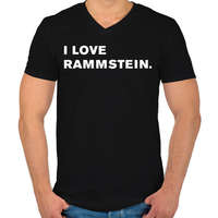 printfashion I love Rammstein. - Férfi V-nyakú póló - Fekete