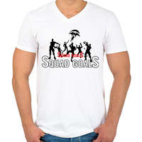 printfashion Squad Goals - Férfi V-nyakú póló - Fehér