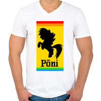 printfashion Póni - Ferrari paródia - Férfi V-nyakú póló - Fehér