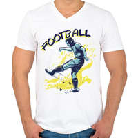 printfashion Football sport - Férfi V-nyakú póló - Fehér