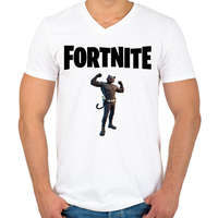 printfashion Fortnite Shadow Meowscles - Férfi V-nyakú póló - Fehér