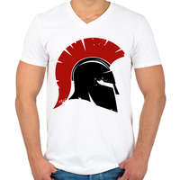printfashion Spartan - Férfi V-nyakú póló - Fehér