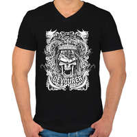 printfashion Hoodie - Férfi V-nyakú póló - Fekete