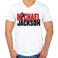 printfashion michael-jackson-moonwalk-png-4299357 - Férfi V-nyakú póló - Fehér