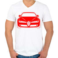 printfashion Alfa Romeo 159 005 - Férfi V-nyakú póló - Fehér