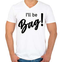 printfashion I'll be bag! - Táska minta - Férfi V-nyakú póló - Fehér