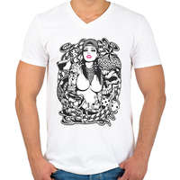printfashion Rocker fantasy tattoo art - Férfi V-nyakú póló - Fehér