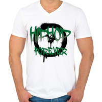 printfashion Hiphop forever - Férfi V-nyakú póló - Fehér