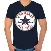 printfashion Kommersz ALL STAR - Férfi V-nyakú póló - Sötétkék