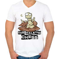 printfashion Sakk zombie - the walking chess - Férfi V-nyakú póló - Fehér