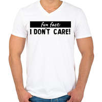 printfashion Fun fact - Férfi V-nyakú póló - Fehér