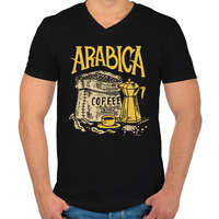 printfashion Arab kávé - Férfi V-nyakú póló - Fekete