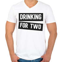 printfashion Drink for two - Férfi V-nyakú póló - Fehér