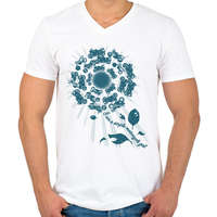 printfashion SIMPLE - Férfi V-nyakú póló - Fehér