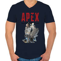 printfashion Apex Gibraltár - Férfi V-nyakú póló - Sötétkék