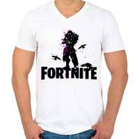 printfashion Fortnite Character - Férfi V-nyakú póló - Fehér