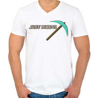 printfashion Just mine it - Férfi V-nyakú póló - Fehér