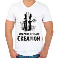 printfashion Weapons Of Mass Creation - Férfi V-nyakú póló - Fehér