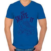 printfashion Just skate it - Férfi V-nyakú póló - Királykék