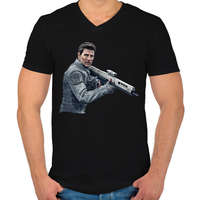 printfashion Tom Cruise - Férfi V-nyakú póló - Fekete
