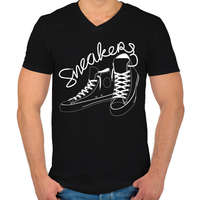 printfashion Tornacipő - Férfi V-nyakú póló - Fekete