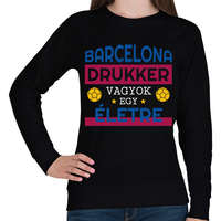 printfashion Barcelona drukker - Női pulóver - Fekete