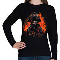 printfashion Tűzoltó - Lánglovag - Női pulóver - Fekete
