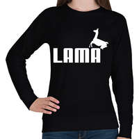 printfashion Puma Láma paródia - Női pulóver - Fekete