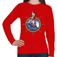 printfashion Világító torony - Női pulóver - Piros